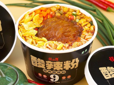 程校长经典升级款红薯酸辣粉195克大桶装9包料速食冲泡即食代餐粉图5
