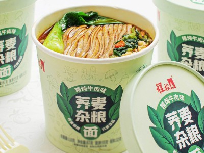 程校长杂粮荞麦面桶装非油炸面饼清真速食冲泡方便面夜宵宿舍代餐图4