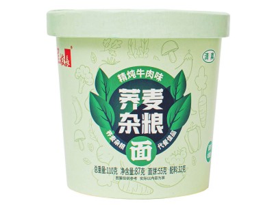 程校长杂粮荞麦面桶装非油炸面饼清真速食冲泡方便面夜宵宿舍代餐图5