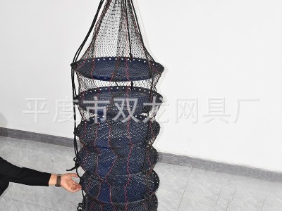 跨境出口韩国牡蛎成品笼单丝有结网可折叠水产牡蛎扇贝养殖网笼图2