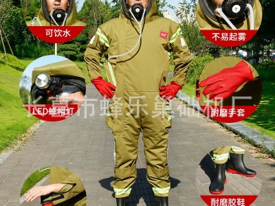 连体马蜂服四风扇防蜂服爬树专用耐磨胡蜂衣帆布抓蜂防护衣服全套图4