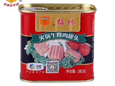 中粮梅林火锅午餐肉罐头340g*24罐 火锅煮面伴侣图5