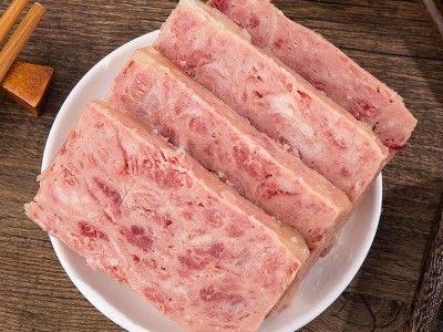 小猪呵呵网红火腿午餐肉罐头198g*36罐/箱火锅速食非长城小白猪图3