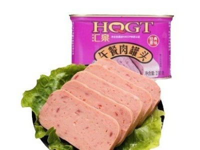 37汇泉原味午餐肉罐头198g*36熟食火锅三明治早餐泡面速食罐头图1