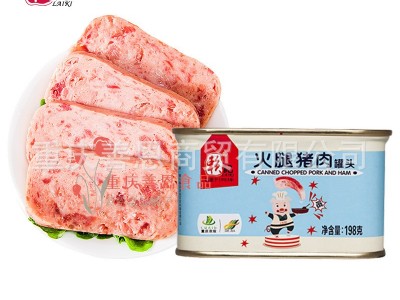 赖记小白猪火腿猪肉午餐肉罐头整箱装熟食火锅食材速食罐头批发图1