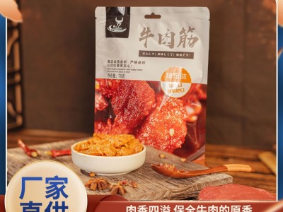 定制内蒙古特产零食小吃75g烧烤味牛肉筋即食牛肉零食OEM贴牌加工图3