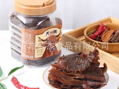 天一角牛肉干五香桶装蜜汁320g香辣偏湿手撕黑片黄牛温州湖岭图2