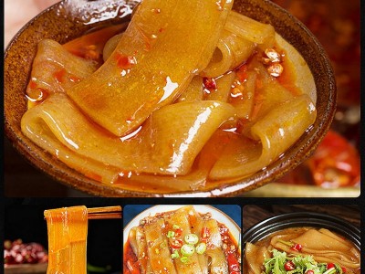 铁棍山药宽粉300克 手工火锅食材凉拌爆炒水晶大拉皮正宗粉皮批发图3
