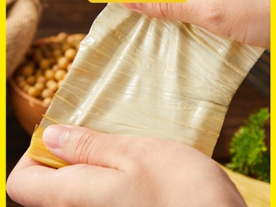 豆黄金鲜腐竹厂家批发豆制品腐竹结豆皮结107g*5袋图2