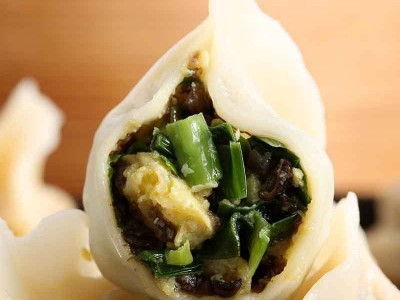 鲁海水饺韭菜鸡蛋水饺手工素馅饺子纯素食饺速冻食品煎饺早餐速食图4