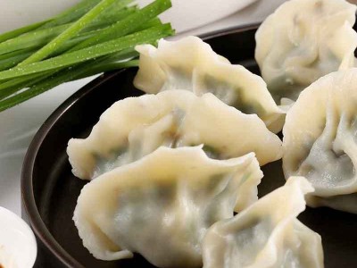 鲁海水饺韭菜鸡蛋水饺手工素馅饺子纯素食饺速冻食品煎饺早餐速食图3