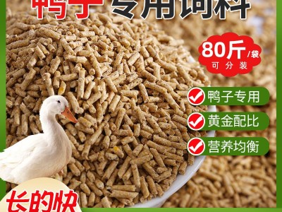 厂家直销80斤鸭饲料喂鸭小鸭开口育肥肉鸭产蛋颗粒全价养殖场专用图5