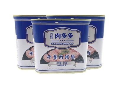 重庆山城肉多多午餐肉罐头340g家用火锅冒菜食材即食猪肉罐头批发图4