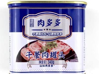 重庆山城肉多多午餐肉罐头340g家用火锅冒菜食材即食猪肉罐头批发图5