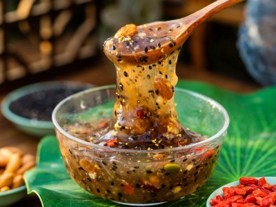 【一件代发】藕粉羹奇亚籽桂花坚果水果藕粉羹 代餐饱腹莲子粥图5