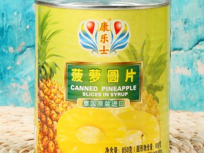850g*12罐菠萝圆片蛋糕烘培材料 酒店烘培菠萝圆片水果罐头批发图2