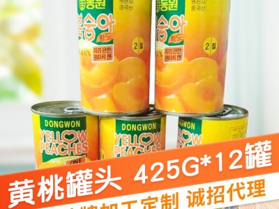 新鲜黄桃罐头425g*12罐 整箱批发砀山糖水黄桃水果捞罐头礼盒装图3
