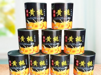 厂家糖水无核黄桃罐头820g*24罐 批发烘焙专用新鲜水果罐头整箱装图2