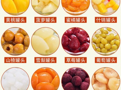 水果罐头6罐混合黄桃草莓整箱整件零食饮料什锦橘子杨梅马蹄椰果图2