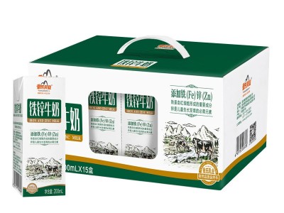 皇氏乳业铁锌牛奶乳品小孩营养早餐奶甜味牛奶200ml*15盒整箱装图4