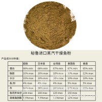 秘鲁蒸汽鱼粉 蛋白鸡鸭鱼禽畜饲料添加剂 进口蒸汽鱼粉