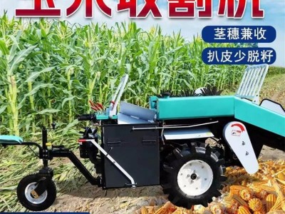 小型单行玉米收割机 柴油电启动25马力山地玉米收获机 二次扒皮图2