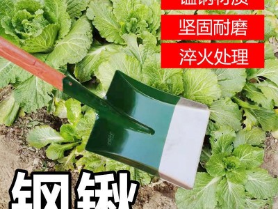 批发锰钢铁锹农用钢锹家用加厚铁铲子挖土木把大煤铲子 尖平头铁锨图3