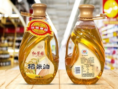 红芳园5L*4稻米油 家用商用大桶装食用油 5升非转基因稻米食用油图5