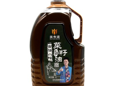 美食道5L小榨菜籽油批发非转基因压榨食用油厂家植物油5升整箱图5