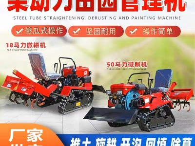履带式旋耕机农用微耕机多功能小型翻土耕地水陆大棚果园开沟机图2