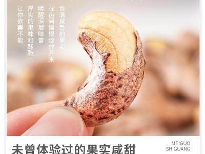 代发紫皮腰果袋装250g 炭烧口味即食坚果类腰果大颗年货零食腰果图2