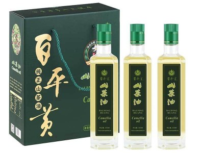 百平黄养怡山茶油纯压榨无添加精品食用山茶籽油 500mLX3瓶礼盒装图1