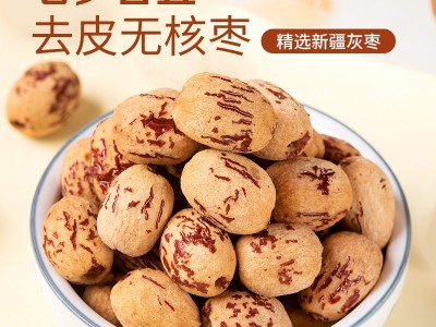 去皮无核枣新疆若羌灰枣无皮去核红枣免洗小包装剥皮脱皮枣爆品小图3