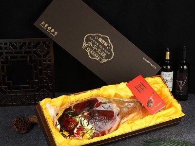 金华火腿高端木纹礼盒装土特产年货商务企业送礼农家腌制特产火腿图2