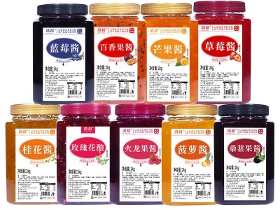 2kg/罐装草莓果酱刨冰冰淇淋水果酱奶茶店专用调料批发商用蓝莓酱图5