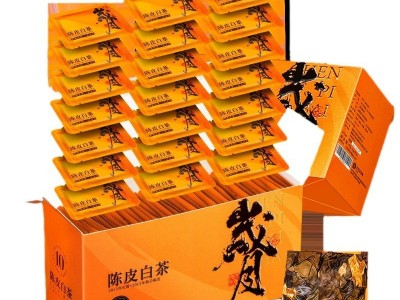 陈皮白茶白牡丹寿眉老白茶贡眉小方片饼干茶茶叶一件代发盒 装175g图5