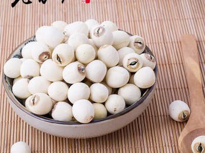 湖南特产批发大颗粒磨皮有芯湘莲无硫带芯干货500g白莲子定 制logo图3