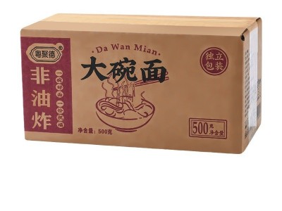 粤聚德低脂大碗面独立包装一整箱非油炸方便面饼家庭装早晚餐面条图5