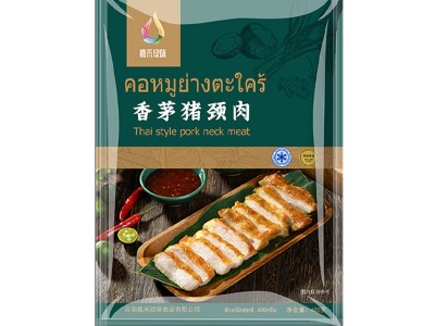 泰式炭烧猪颈肉厂家直发冷冻半成品香茅猪颈肉自带调料包整箱批发图5