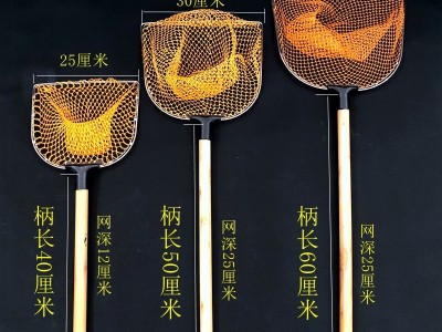 水产鱼捞养殖卖鱼海鲜餐围虾馆不锈钢编织网兜细小眼密木柄把抄网图5