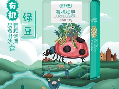 盖亚农场 有机绿豆900g/袋东北特产笨绿豆可发芽杂粮图2