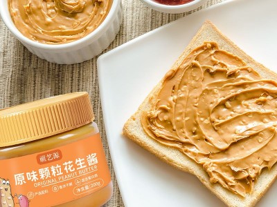 花生酱家用早餐三明治酱餐饮凉拌菜调味料批发200g瓶装颗粒花生酱图3