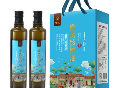 陕西老油坊质贞核桃油压榨食用油家用无添加食用油小瓶油礼盒装图4