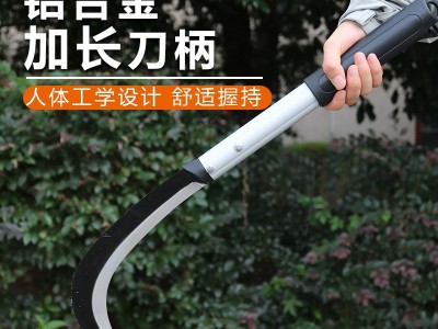 厂家直供家用园林农用割草锰钢柴刀镰刀割水稻木柄砍柴刀图5
