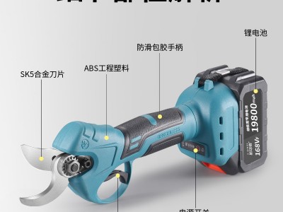 电动修枝剪刀果树剪树枝剪刀锂电充电式剪子园林修枝粗枝剪电剪子图3
