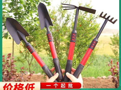 园艺工具四件套家用种花挖土除草锄头铲子五齿耙长柄赶海 工具套装图2