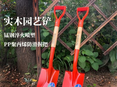 金恒牌实木硬质柄园林儿童户外铲D字木柄消防救生野营庭院秀秀铲图2