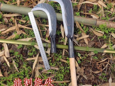 手工锻打砍柴刀全钢弯刀砍割两用户外生存野外农用打草镰刀高硬度图3
