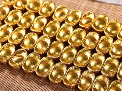 肯莱芙巧克力元宝金币花生足球5斤散装烘焙蛋糕装饰黑巧金条批发图3