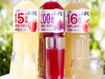 NFC+桃汁苹果汁葡萄汁大容量1250ml瓶装饮料100%果汁饮品整箱批发图3